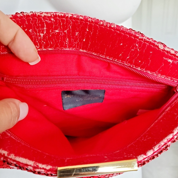 MARLO vintage red mesh crossbody bag red - Picture 6 of 6